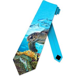 Three Rooker Turtle Ties Mens Sea Turtle Ocean Animal Necktie