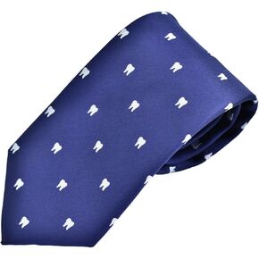 Dentist Necktie - Tooth and Teeth Design - Gift for Dentist or Oral Hygienist - Orthodontist Tie