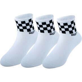 UQ Kids Boys Girls Cotton Socks Colorful Checkered Novelty Crew Socks for Teens 3 Pairs
