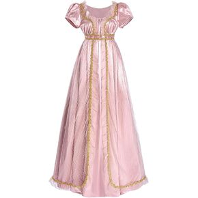 LTAKK Regency Dress Women Regency Costume Victorian Gown Empire Waist Tea Party Dresses