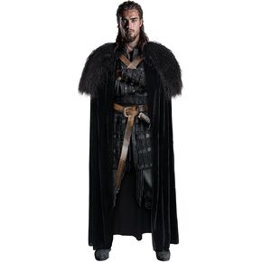 Joukavor Viking Fur Cloak Medieval Fur Cape Men for Halloween