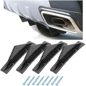 4 PCS Rear Lower Bumper Wing Lip Diffuser, Shark Fin Spoiler Decoration, Universal Splitter for Cars Trucks SUVs, Accessories (Carbon Fiber)