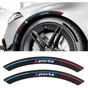 2PCS Car Wheel Well Trim,Anti-Scratch Wheel Arch Trim with Three-Color Sports Design for Mudguard Edge Protection Car Decorations,Stylish Car Accessories Car Trim Fits for Most Cars