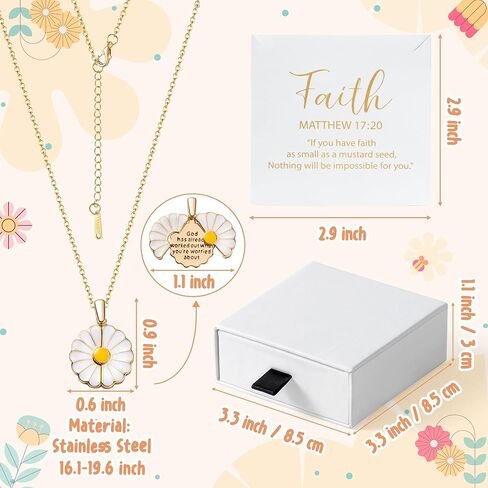 PANTIDE Christian Daisy Locket Necklace for Women - God Has Already Worked Out What You're Worried About Engraved Religious Necklace Inspirational Stainless Steel Jewelry Birthday Gift in Kuwait