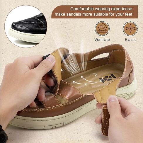 صندل Moodeng Men's Sandals السببيات الجلدية في الهواء الطلق صندل رياضة خفيفة الوزن الدعم الدعم للمشي متسكعون in Kuwait