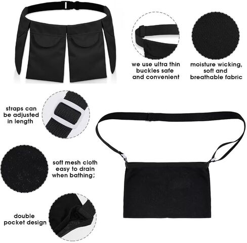 Mastectomy Drain Holder Drainage Pouch with Shower Bag for Breast Mastectomy Breast Reduction Augmentation Tummy Tuck Breast Cancer Recovery Support Post Surgery Supplies (2-Pocket Belt + Bath Bag) in Saudi Arabia