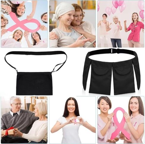 Mastectomy Drain Holder Drainage Pouch with Shower Bag for Breast Mastectomy Breast Reduction Augmentation Tummy Tuck Breast Cancer Recovery Support Post Surgery Supplies (2-Pocket Belt + Bath Bag) in Saudi Arabia