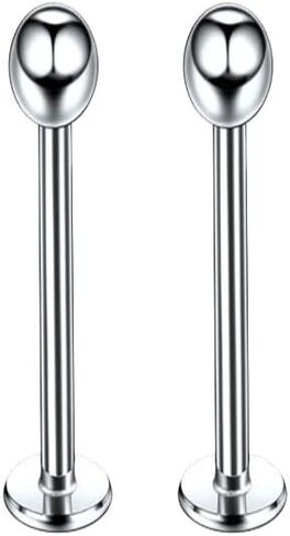 316L Surgical Steel Tongue Labret Cheek Dimple Face Ring Piercing Retainer 16 Gauge 14-19mm in Saudi Arabia