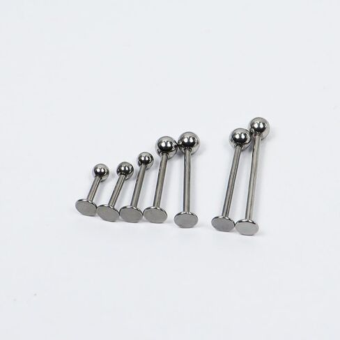 316L Surgical Steel Tongue Labret Cheek Dimple Face Ring Piercing Retainer 16 Gauge 14-19mm in Saudi Arabia