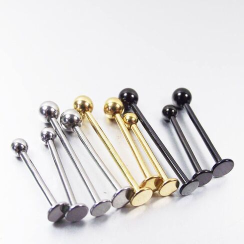 316L Surgical Steel Tongue Labret Cheek Dimple Face Ring Piercing Retainer 16 Gauge 14-19mm in Saudi Arabia