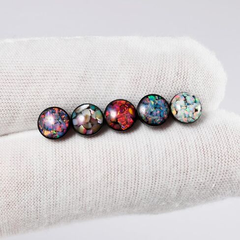 14G Opal Tongue Rings Stainless Steel Tongue Piercing Jewelry Internally Threaded Tongue Barbell Hypoallergenic Black Tongue Rings for Women Men in Saudi Arabia