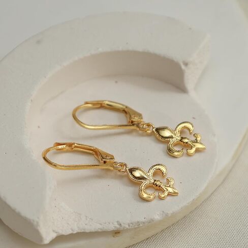 Silver Bullet Charm Leverback Earrings, 10 mm Charm Earrings, Dangle and Drop, 925 Silver, Gift for Her (Drop Length- 1 Inch) in Kuwait