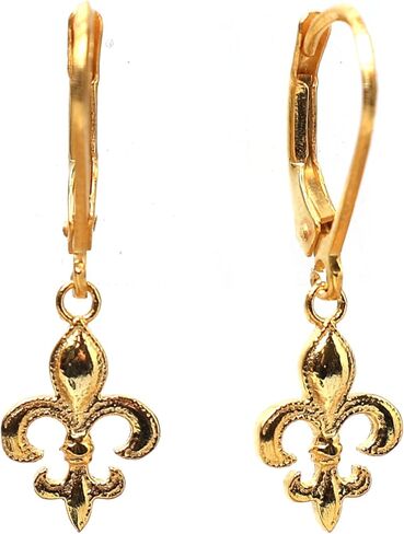 Silver Bullet Charm Leverback Earrings, 10 mm Charm Earrings, Dangle and Drop, 925 Silver, Gift for Her (Drop Length- 1 Inch) in Kuwait