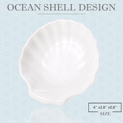 Shell Ring Dish Tray, Ceramic Jewelry Tray Trinket Dish, Seashell Key Holder Bowl, Beach Room Coastal Decor Aesthetic, Ocean Bathroom Counter Decor, White, Small in Kuwait