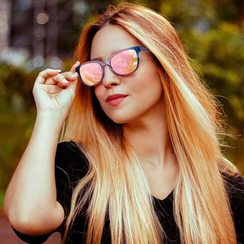Carfia Designer Acetate Womens استقطاب النظارات الشمسية الصغيرة إلى المتوسطة الظلال العصرية للأشعة فوق البنفسجية الحماية المصنوعة يدويًا in Kuwait