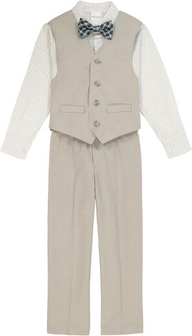Van Heusen Boys' 4-Piece Formal Suit Set, Vest, Pants, Collared Dress Shirt, and Tie in Saudi Arabia