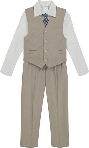 Van Heusen Boys' 4-Piece Formal Suit Set, Vest, Pants, Collared Dress Shirt, and Tie in Saudi Arabia