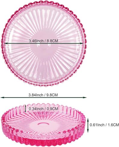 Set of 4 Candle Plate 3.8 Inch Glass Candle Holders for Pillar Candles Candle Coaster Holder Round Candle Stand for Table Centerpieces, Wedding,Party,and Home Decor (4, Clear) in Kuwait