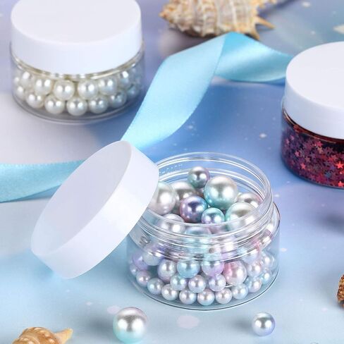 Patelai 4 Pieces Round Wide-mouth Leak Proof Plastic Container Jars with Lids for Travel Storage Makeup Beauty Products Face Creams Oils Salves Ointments DIY Making(1 Ounce,White) in Saudi Arabia