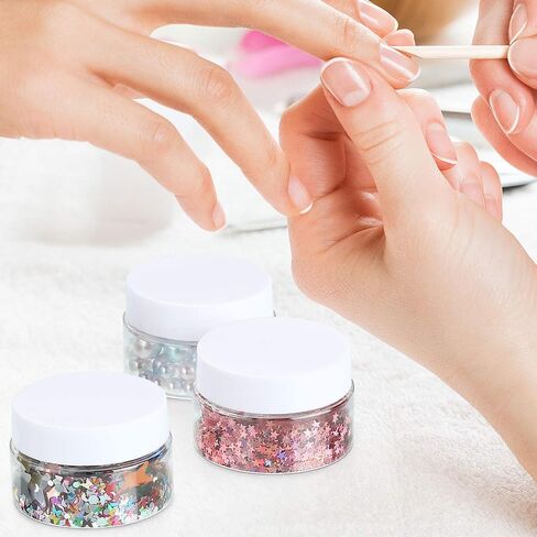 Patelai 4 Pieces Round Wide-mouth Leak Proof Plastic Container Jars with Lids for Travel Storage Makeup Beauty Products Face Creams Oils Salves Ointments DIY Making(1 Ounce,White) in Saudi Arabia