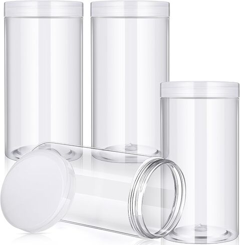 Patelai 4 Pieces Round Wide-mouth Leak Proof Plastic Container Jars with Lids for Travel Storage Makeup Beauty Products Face Creams Oils Salves Ointments DIY Making(1 Ounce,White) in Saudi Arabia