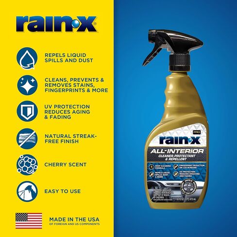 Rain-X 620234SRP Carpet & Tepholstery Cleaner طارد للديارات الداخلية للسيارات وأكثر من ذلك ، يقوم بتنظيف + صيد الانسكابات مع منع البقع ، ورائحة جديدة 16 أوقية. in Kuwait