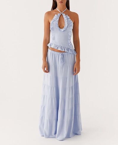 Y2K Maxi Skirt مجموعة من قطعتين للنساء لتنورات طويلة Ruched Ruched Ruched Long in Saudi Arabia