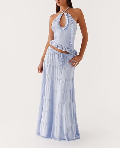 Y2K Maxi Skirt مجموعة من قطعتين للنساء لتنورات طويلة Ruched Ruched Ruched Long in Saudi Arabia