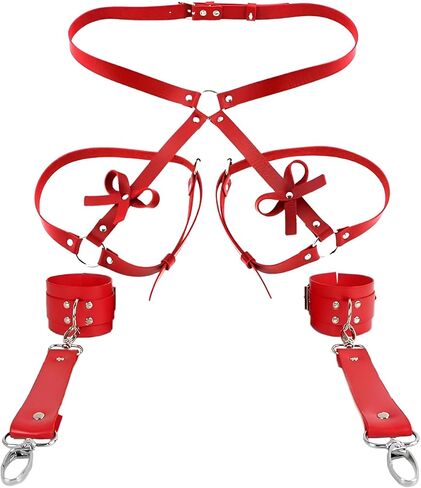 Women's Punk Leather Harness Waist Leg Cage Beds Tableware Gothic Garter Belt Ladies Bondage Harness Sexy Waist Rings in Saudi Arabia