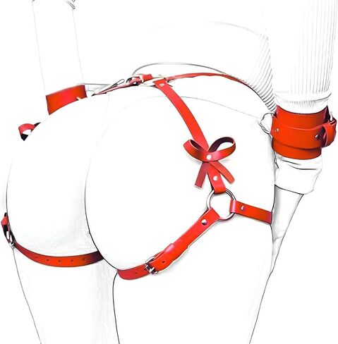 Women's Punk Leather Harness Waist Leg Cage Beds Tableware Gothic Garter Belt Ladies Bondage Harness Sexy Waist Rings in Saudi Arabia