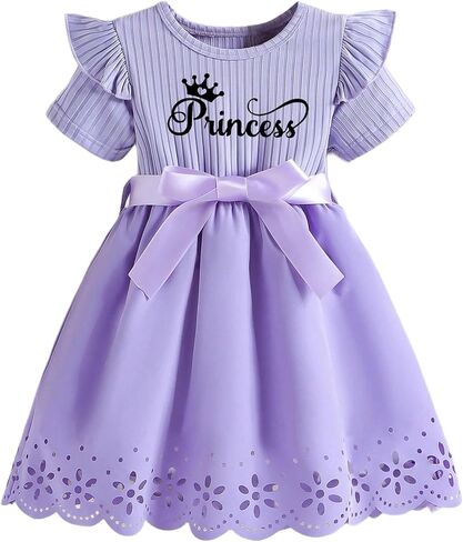 Girls Dress Casual Tutu Adjustable Waist Princess Party Dress for Everyday Play, Birthday and School Events in Kuwait