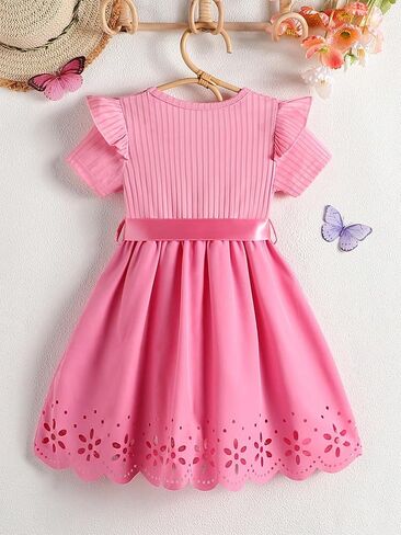 Girls Dress Casual Tutu Adjustable Waist Princess Party Dress for Everyday Play, Birthday and School Events in Kuwait