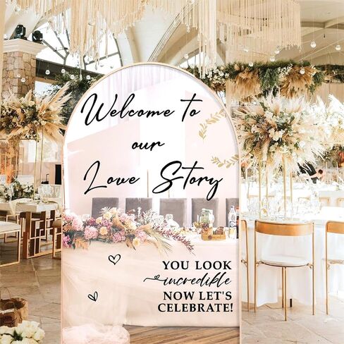 Wedding Welcome Signs Welcome to Our Wedding Sign Decals Selfie Mirror Decals for Weddings Party Entry Welcome Mirror Sticker for Weddings Decor Vinyl Letter Decal for Bridal Shower Marriage Reception in Kuwait