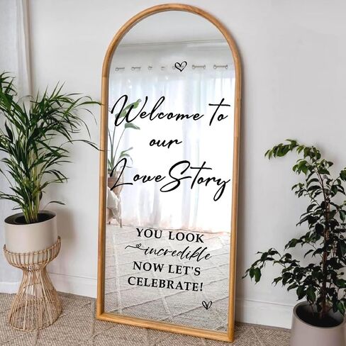 Wedding Welcome Signs Welcome to Our Wedding Sign Decals Selfie Mirror Decals for Weddings Party Entry Welcome Mirror Sticker for Weddings Decor Vinyl Letter Decal for Bridal Shower Marriage Reception in Kuwait
