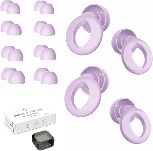 Ear Plugs for Sleeping, 2 Pairs Ear Plugs for Sleeping Noise Cancelling, 35dB Reusable Silicone Earplugs for Noise Reduction, Sleep, Work, Hearing Protection, Concert and Snoring, Black in Kuwait