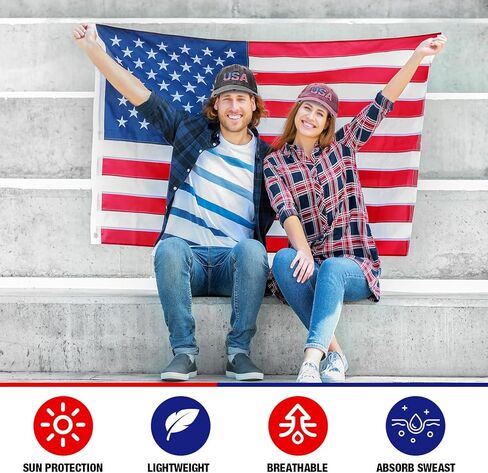 Tarpop 6 Pcs American Flag Baseball Cap Tactical USA Flag Hats Adjustable Washed Us Flag Cap for Men Women in Kuwait