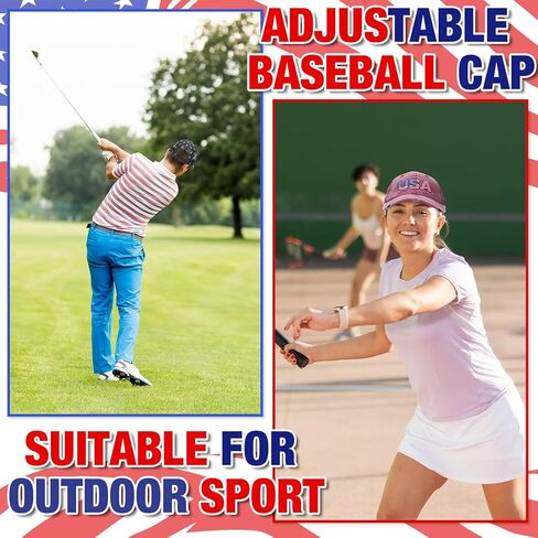 Tarpop 6 Pcs American Flag Baseball Cap Tactical USA Flag Hats Adjustable Washed Us Flag Cap for Men Women in Kuwait