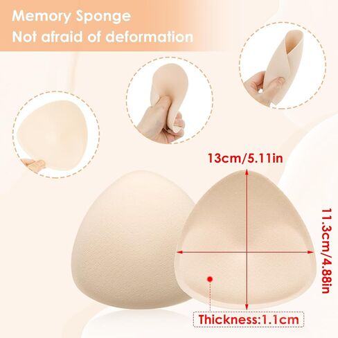 Bra Inserts, 2 Pairs Breast Enhancers Bra Pad Inserts Triangle Swimsuit Pads Breast Padding for Women Girls in Saudi Arabia