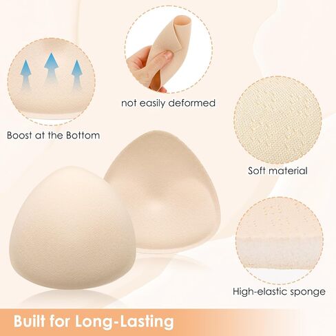 Bra Inserts, 2 Pairs Breast Enhancers Bra Pad Inserts Triangle Swimsuit Pads Breast Padding for Women Girls in Saudi Arabia