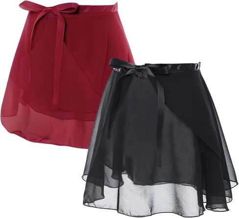 Women Ballet Wrap Skirt Chiffon Dance Wrap Skirt Gymnastics Ballet Skirts for Women in Saudi Arabia
