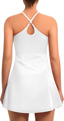 Womens Easy Pee Tennis Dress with Built in Shorts and Pockets - Workout Athletic Golf Dresses in Kuwait