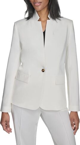 Halston Women's One Button Front Pocket Woven Blazer in Saudi Arabia