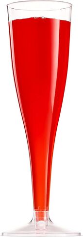Munfix 100 Pack Plastic Champagne Flutes 5 Oz Silver Glitter Clear Plastic Toasting Glasses Disposable Wedding Thanksgiving Party Cocktail Cups in Saudi Arabia