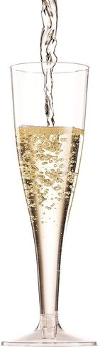 Munfix 100 Pack Plastic Champagne Flutes 5 Oz Silver Glitter Clear Plastic Toasting Glasses Disposable Wedding Thanksgiving Party Cocktail Cups in Saudi Arabia