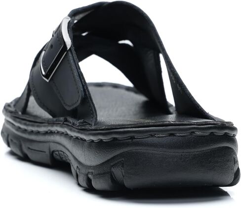 Mggmokay Mens Leather Slides Summer Leather Clipper Anti-slip indlip kondals مع حزام قابل للتعديل in Saudi Arabia