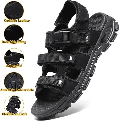 Athletic Sandals for Men's Open Toe Walking Sandals Outdoor Hiking Sandal Anti-Slip with Adjustable Strap for Summer Beach in Saudi Arabia
