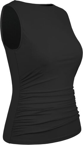 Firpearl نساء عالية الرقبة تحت الأركان تانكيني قمم السيطرة على البطن بدلة الاستحمام أعلى خزان المتواضع سباحة أعلى فقط in Kuwait