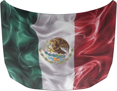 Mumeson Mexico Flag Car Hood Cover Stretch Polyester Protector with Adjustable Triangular Fasteners Waterproof Oversized Automotive Hood Covers for Large SUV and Pickup Trucks in Saudi Arabia