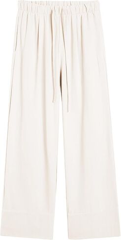 Ainangua Women Linen Palazzo Pants Casual Elasticated Drawstring Waist Wide Leg Trousers Trendy Beach Travel Outfits in Saudi Arabia