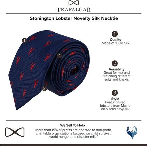 Trafalgar Men's Stonington Lobster Novelty Silk Necktie in Kuwait